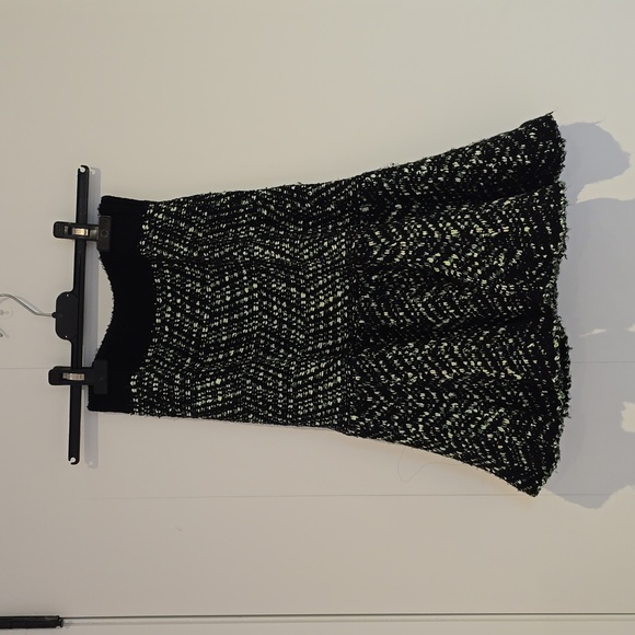 Moth Textured Skater Pop-Tweed Skirt Size S, M Green Motif NW ANTHROPOLOGIE - Picture 2 of 6